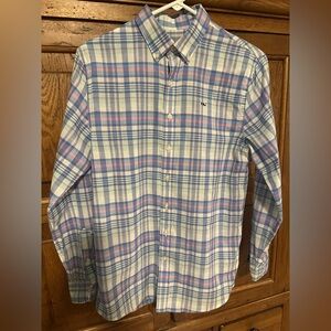 Vineyard Vines Boys Plaid Long Sleeve Button Down Shirt size Large